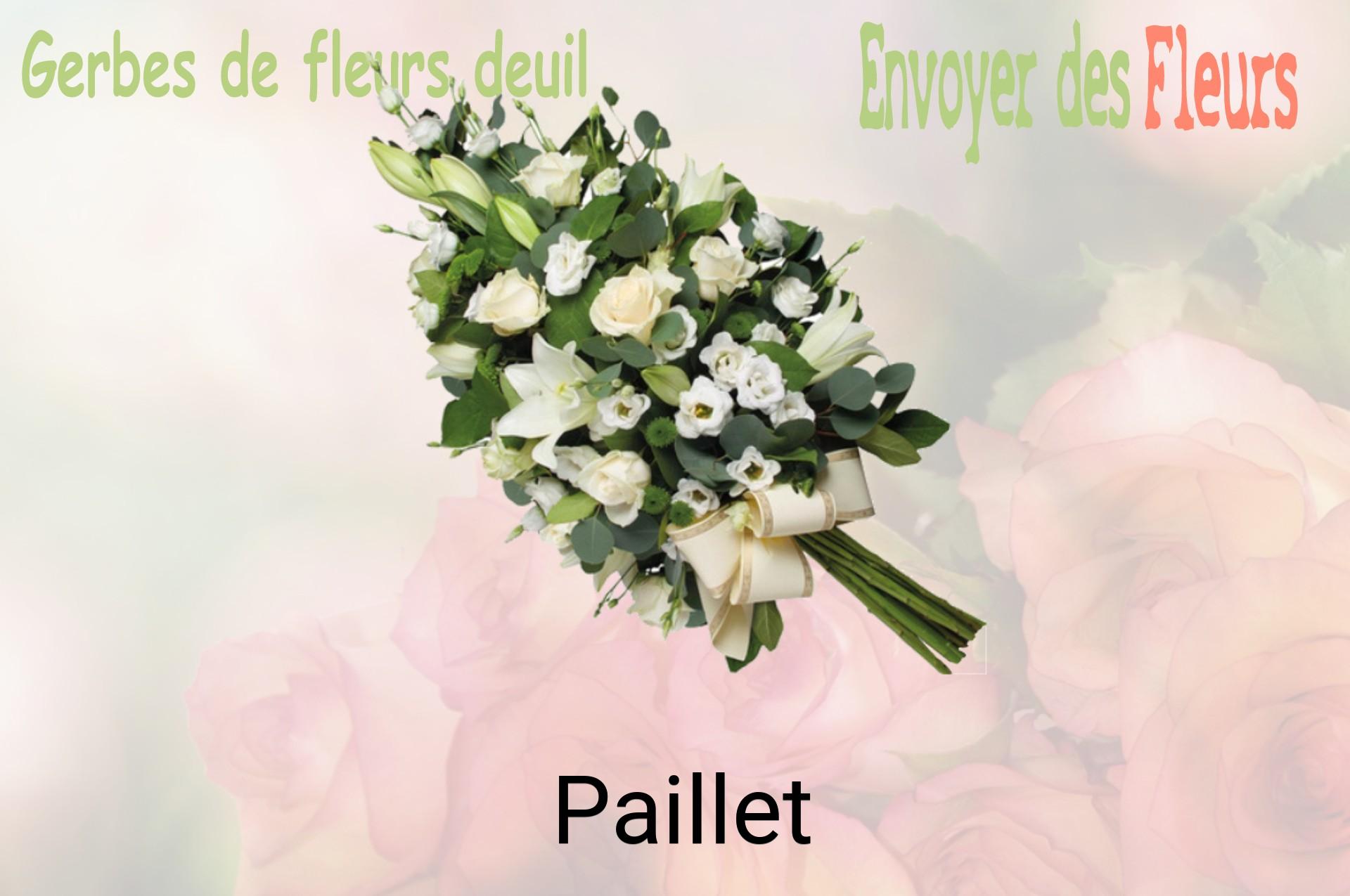 Gerbe de fleurs de deuil livrée à Paillet